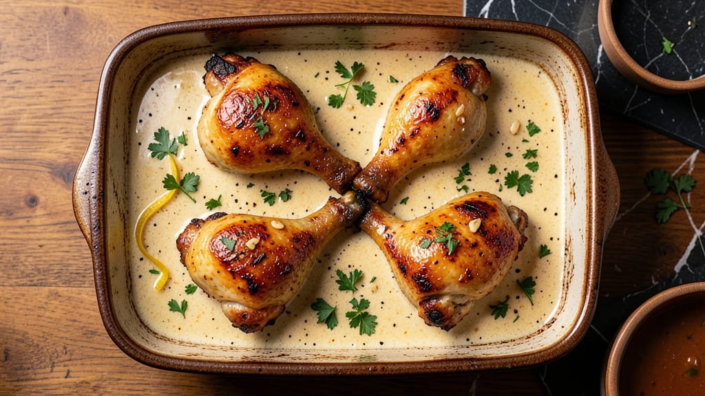 Baked Chicken Legs With Cream Of Chicken Recipe: Golden Crust and Velvety Sauce Harmony