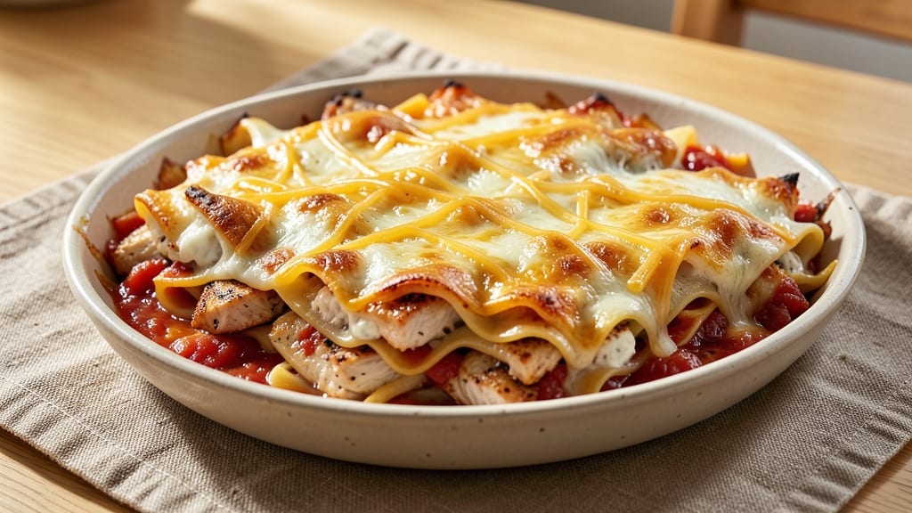 Baked Chicken Lasagna Recipe: Layered Richness With No-Boil Pasta