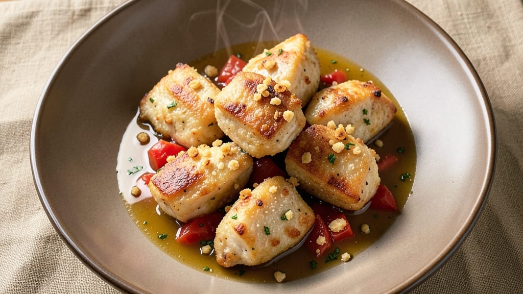 Baked Chicken Cubes Recipe: Triple-Crusted Crunch With Buttery Gravy Drizzle
