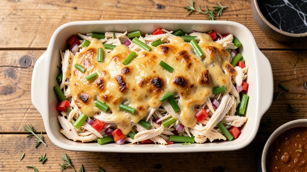 Baked Chicken Salad Casserole Recipe: Crispy Top, Creamy Layered Magic