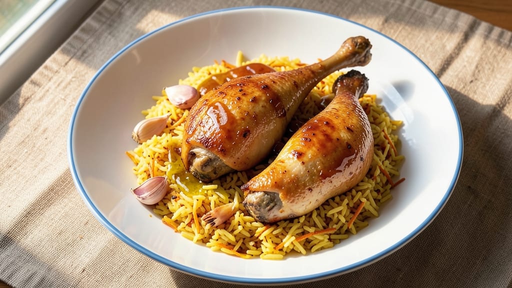 Baked Chicken and Vigo Yellow Rice Recipe: One-Pan Feast With Golden Crisp and Turmeric Heat