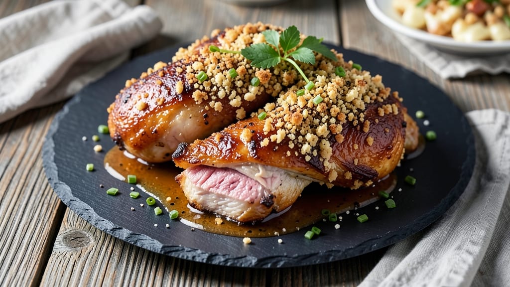 Baked Chicken Recipe With Mayonnaise and Bread Crumbs: Golden Crust, Juicy Centers in One Pan