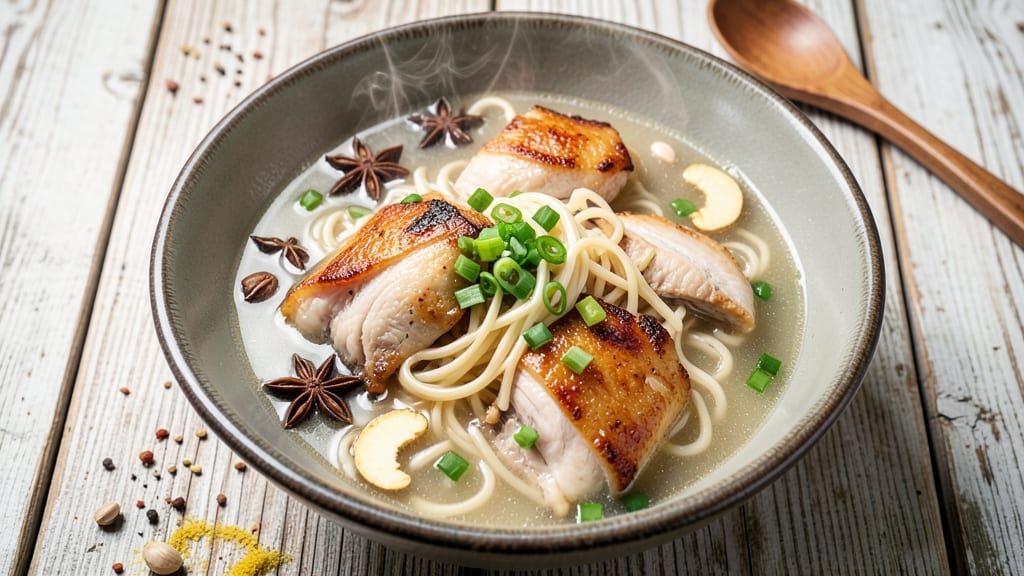 Authentic Chinese Chicken Noodle Soup Recipe: Fragrant Star Anise and Ginger Harmony in a Bowl