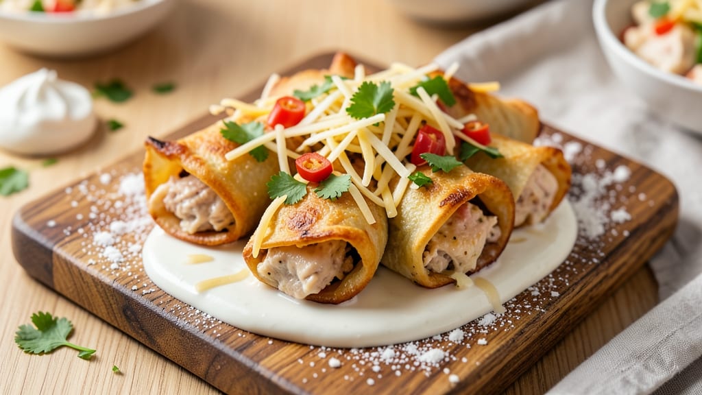 Baked Creamy Chicken Taquitos Recipe: One-Bite Crunch With Melty Cheese Centers