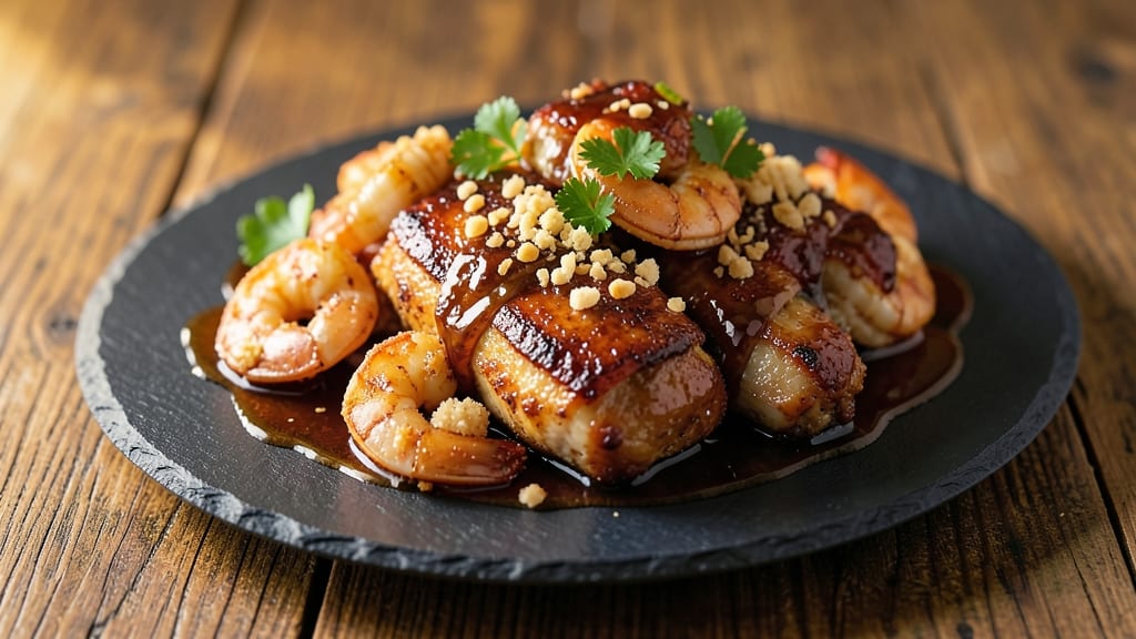 Applebee's Copycat Bourbon Chicken and Shrimp Recipe: Triple-Crusted Crunch With Buttery Glaze Rivers