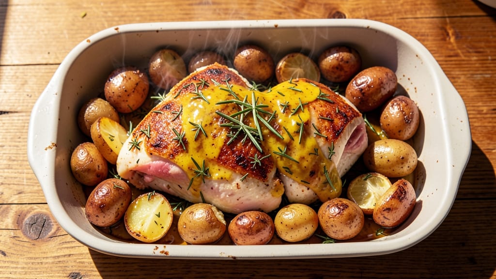 Baked Lemon Chicken And Potatoes Recipe: Zesty Herb Roast With Crispy Potatoes