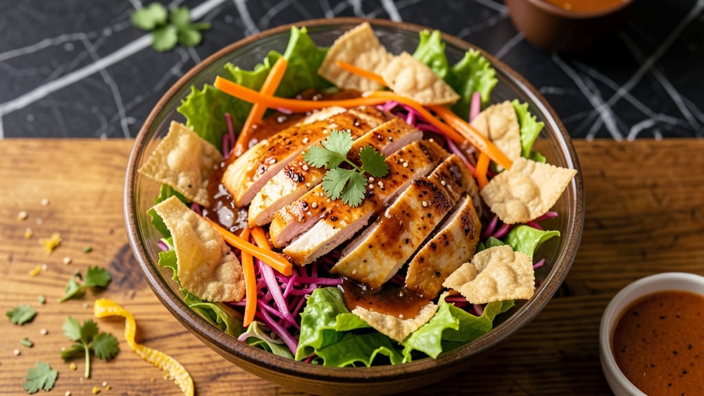 Applebee's Asian Chicken Salad Copycat Recipe: Crunchy Wonton Crust With Sweet Chili Magic