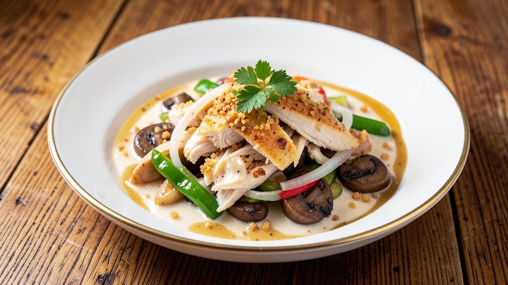 Betty Crocker Chicken à LA King Recipe: Celery-Vinegar Crunch With Creamy Mushroom Gravy