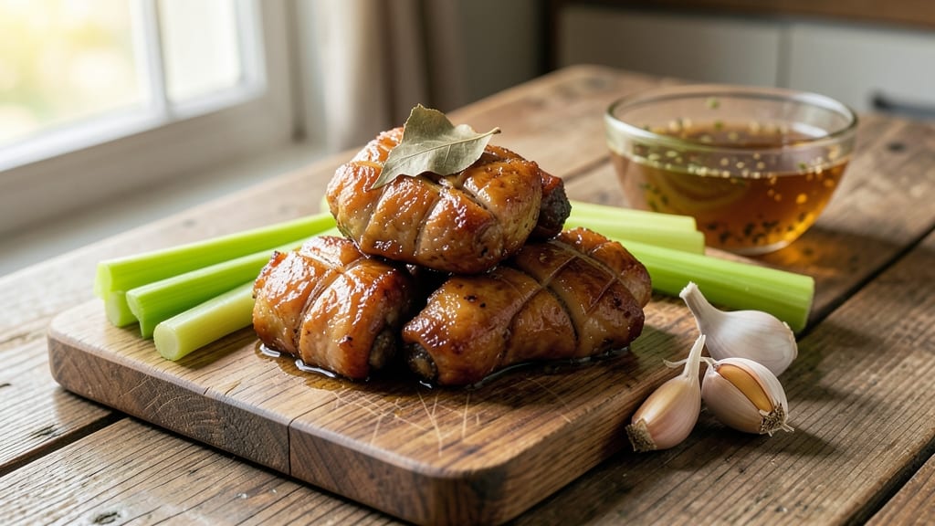 Boiled Chicken Gizzards Recipe: Crispy-Skinned Bites with Celery Vinegar Zing