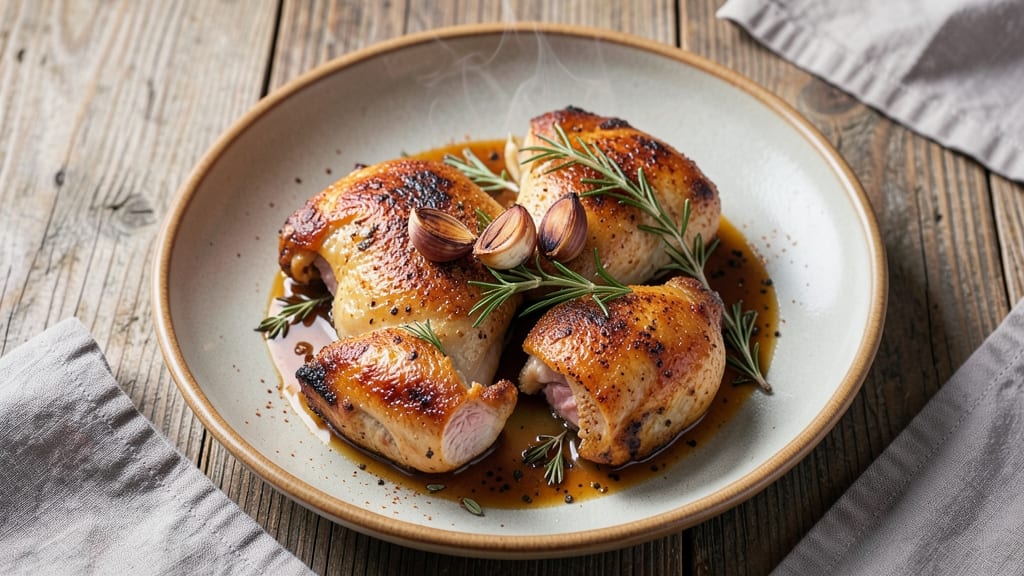 Chicken Thighs and Legs Recipe: Smoky Garlic-Herb Roast With Crispy Skin