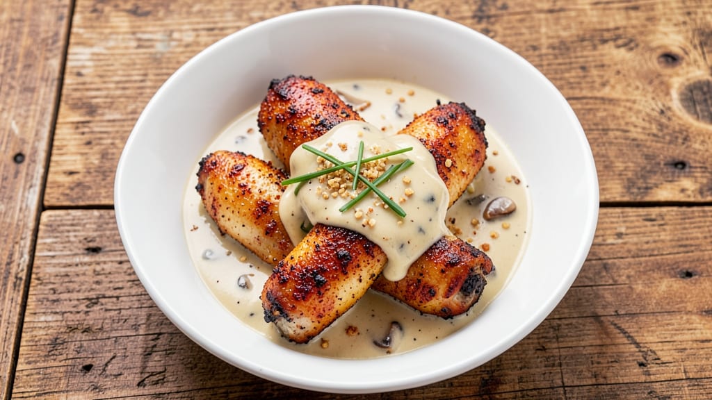 Baked Chicken Drumsticks With Cream Of Mushroom Soup Recipe: Golden Crust, Creamy Sauce Fusion