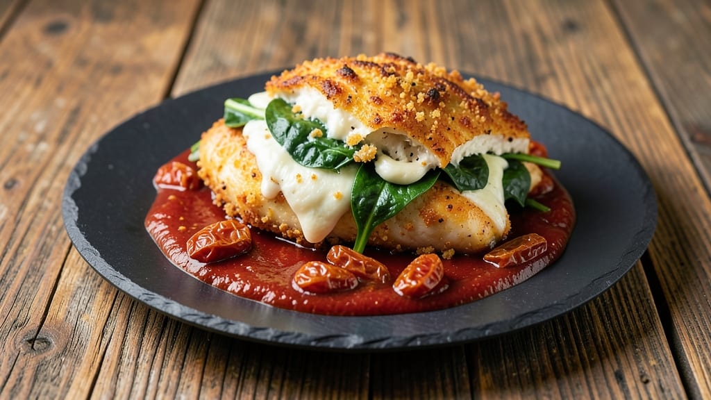 Baked Stuffed Chicken Parmesan Recipe: Crispy Breadcrumbs and Melty Cheese Layers