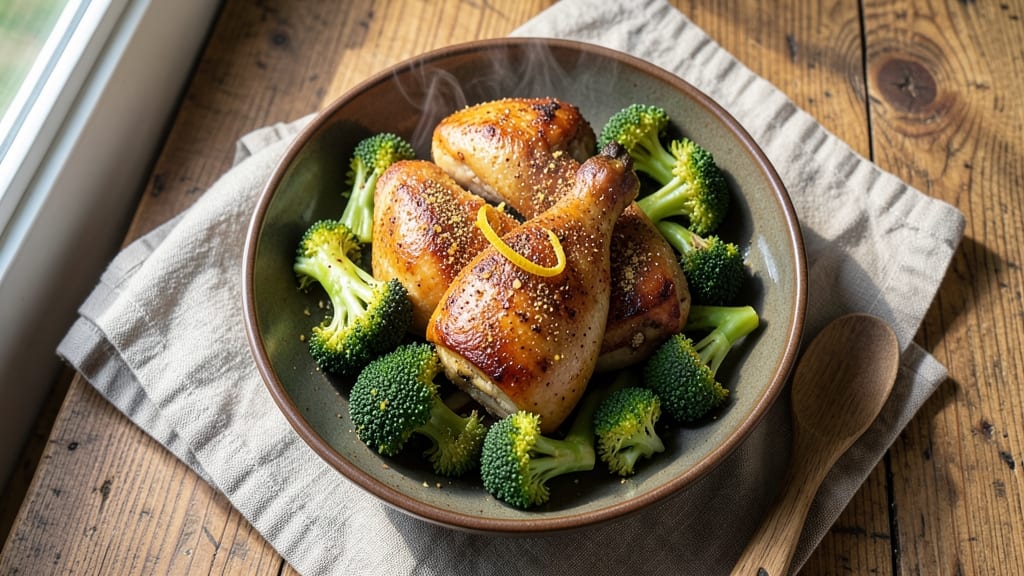 Air Fry Chicken and Broccoli Recipe: Crispy-Tender Bites with Garlicky Herb Magic
