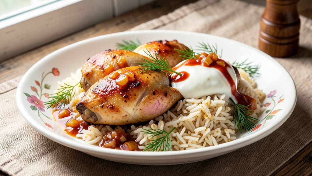 Albanian Chicken And Rice Recipe: One-Pot Yogurt and Herb Flavor Bomb