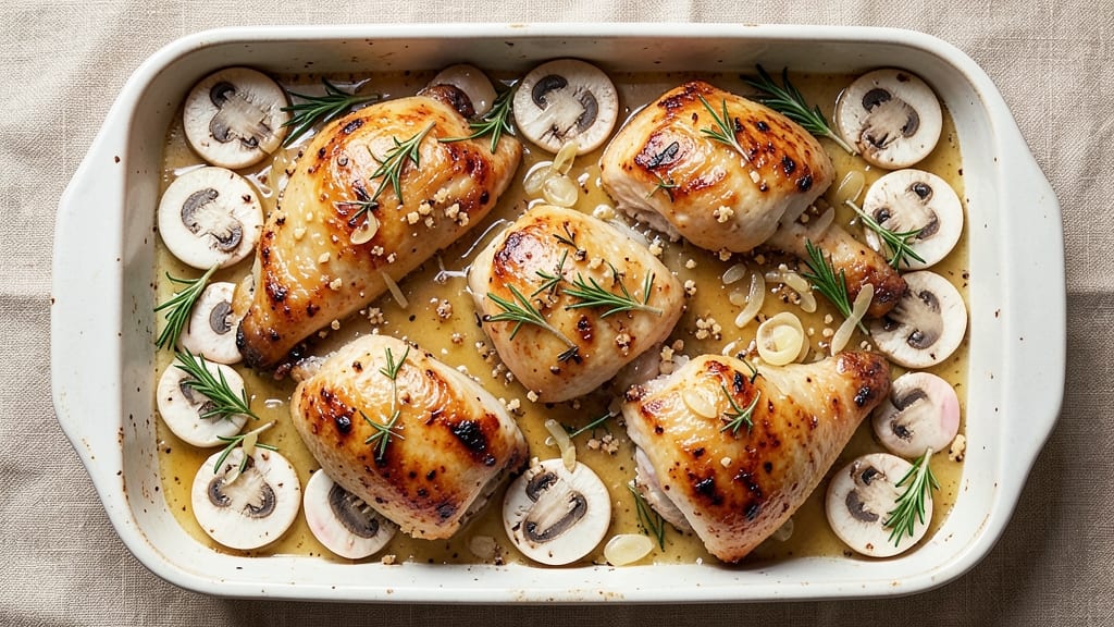 Jamie Oliver's Chicken and Mushroom Tray Bake Recipe: Herb-Infused One-Pan Dinner